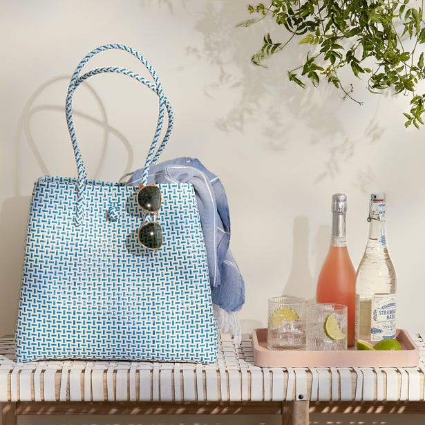 Blue/White Shopper Bag - Image 4