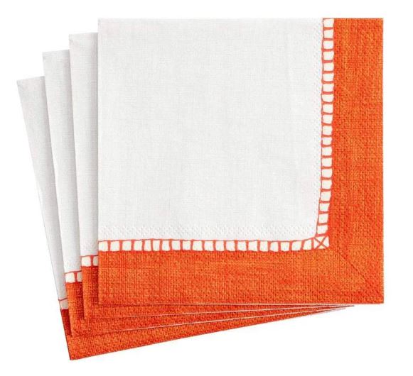 Cocktail Napkin- Coral Border