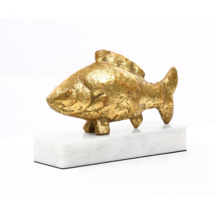Gold Leaf Fish Statue - Image 2