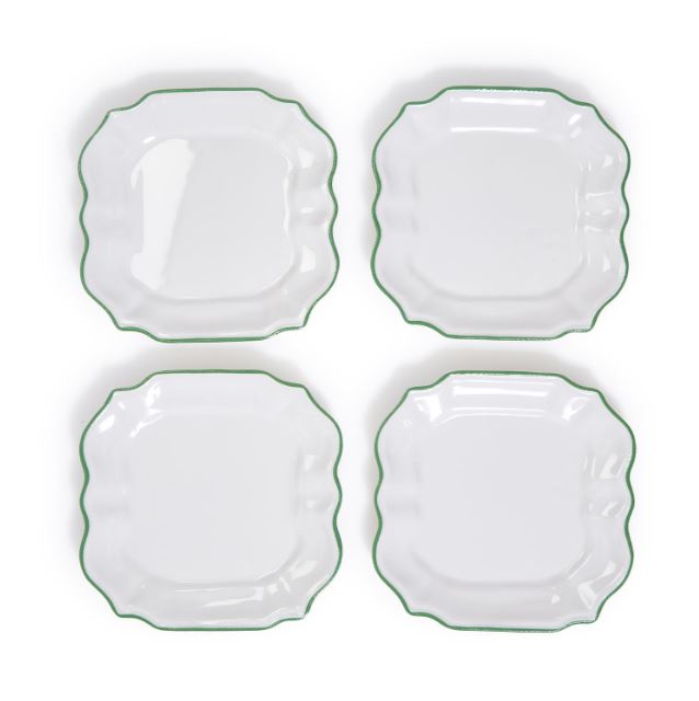 Green Border Salad Plates