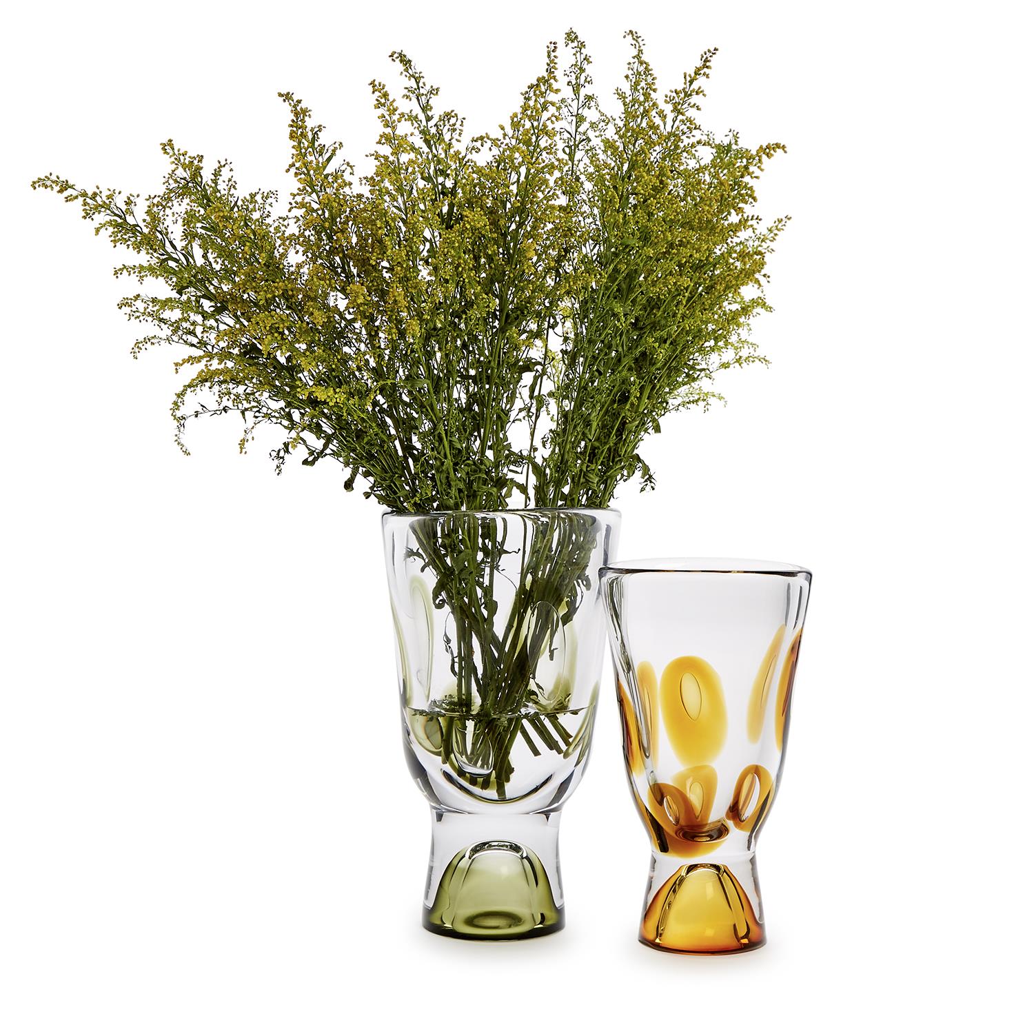 Hand-Blown Amber Glass Vase - Image 2