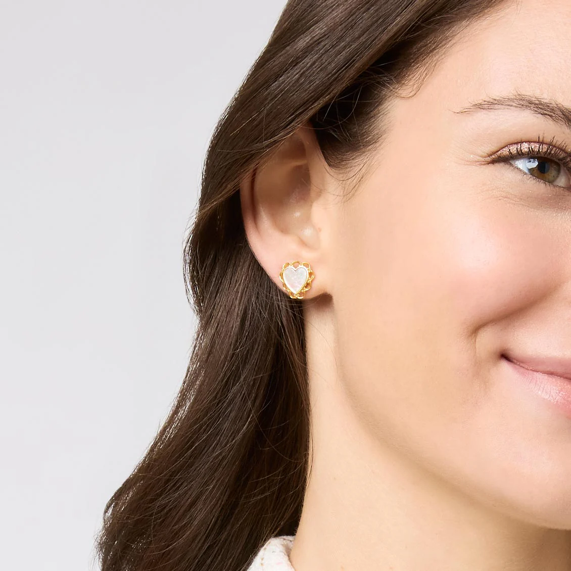 Lace Heart Hoop & Charm Earring - Image 2