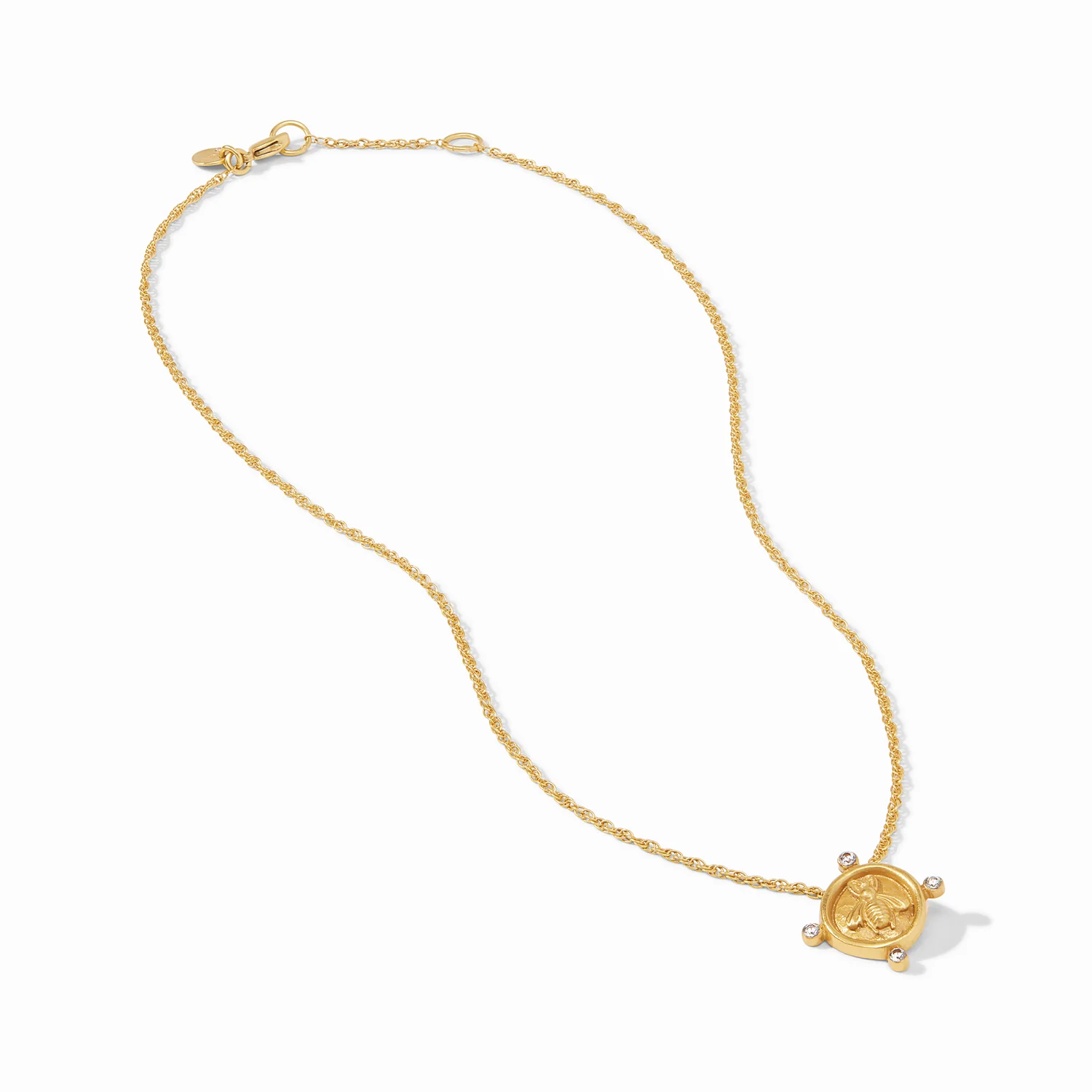 Bee Cameo Solitaire Necklace - Cubic Zirconia - Image 3