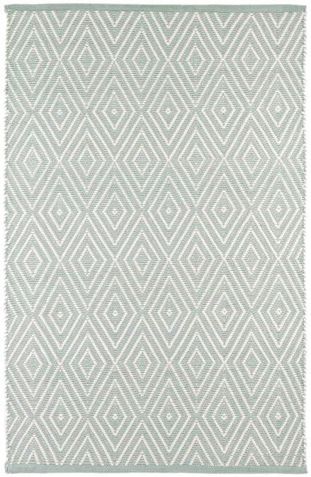 Diamond Handwoven Indoor/Outdoor Rug- Light Blue/Ivory