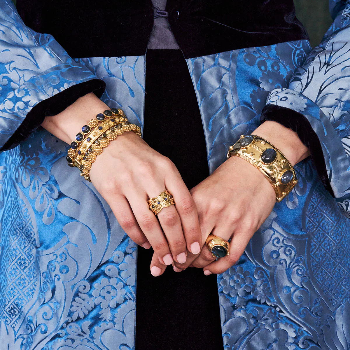 Berry Gem Petite Hinged Bangle, Blue Lab - Image 2
