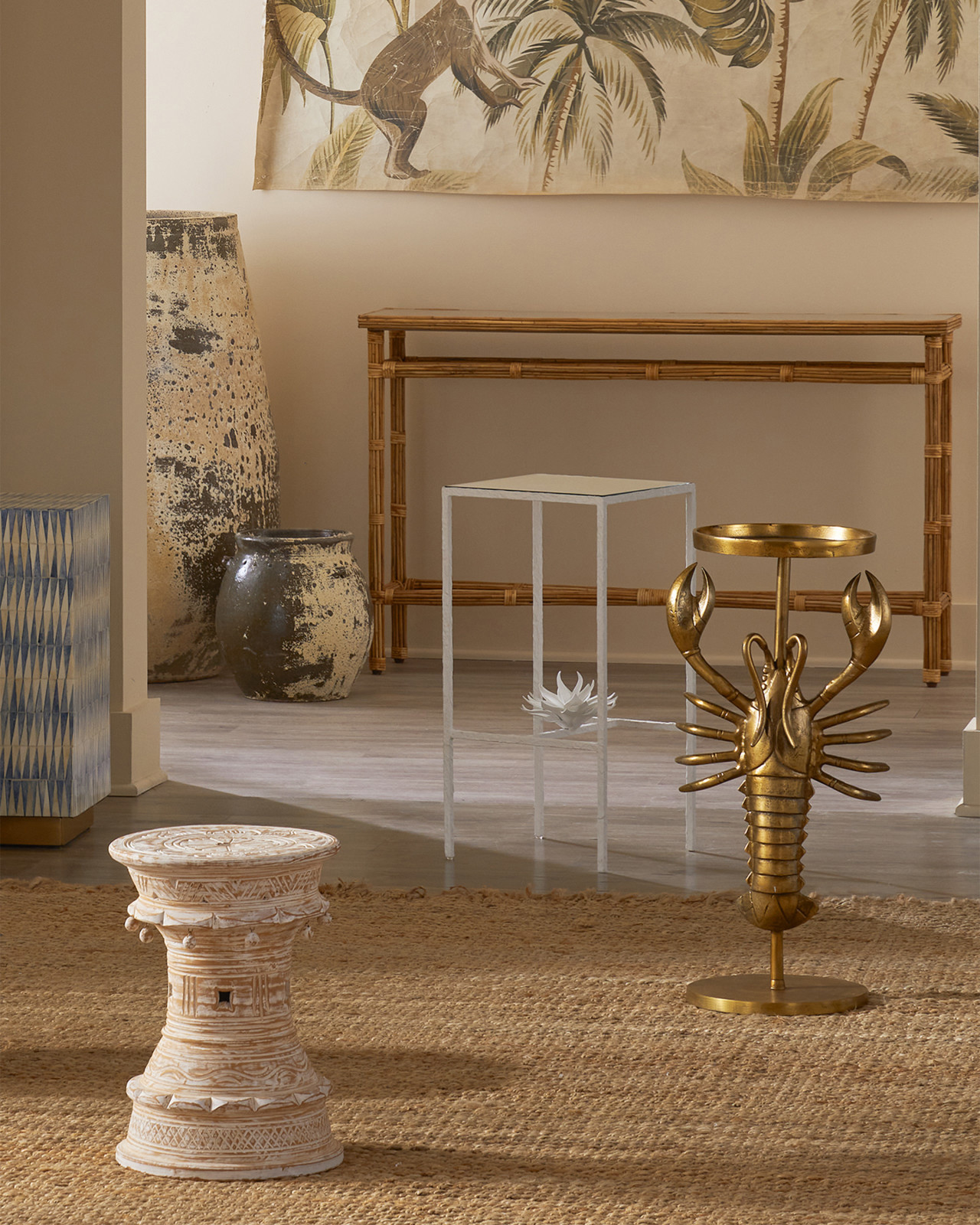 Brass Lobster Drinks Table - Image 2