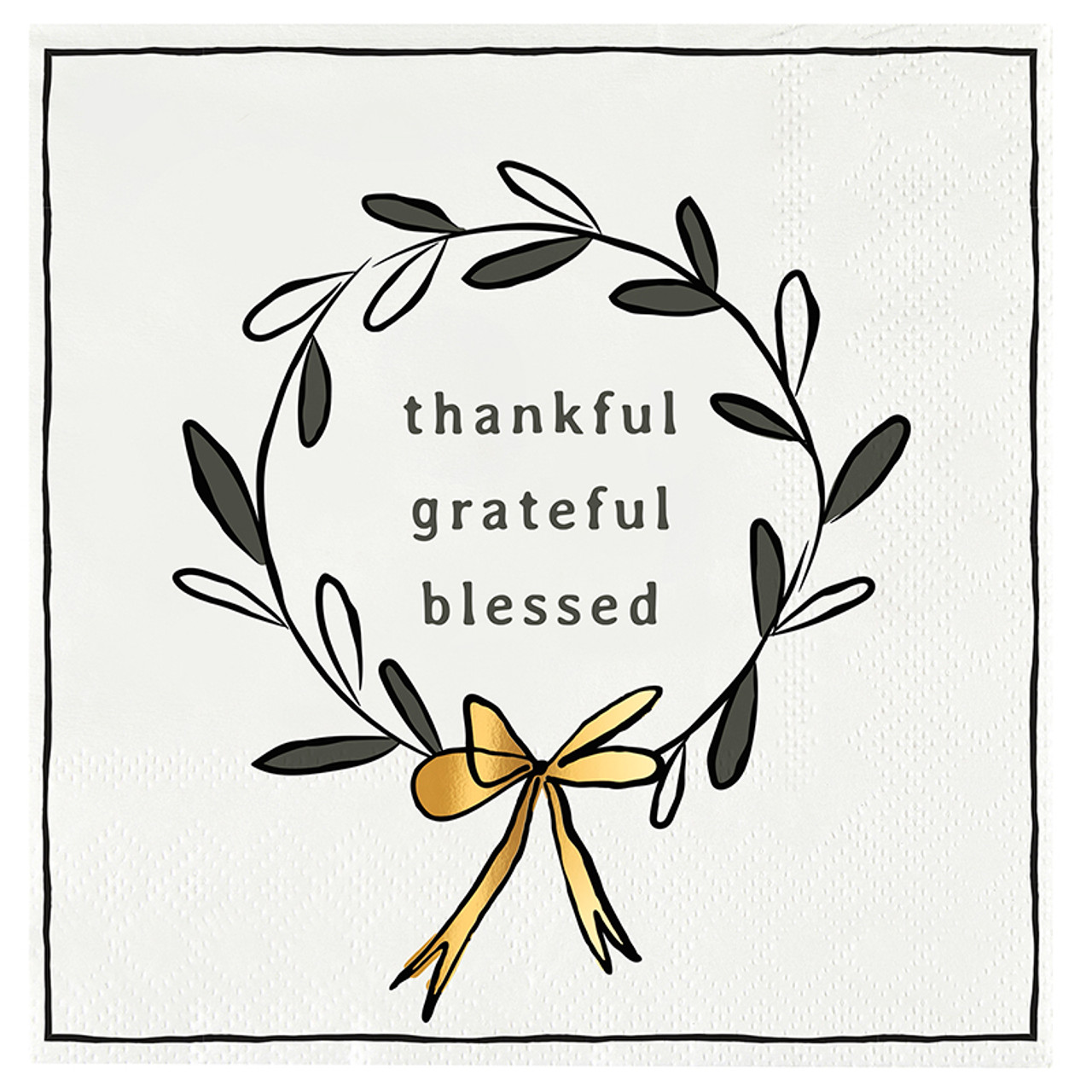 Ceramic Napkin Tray + Napkins-Thankful - Image 3
