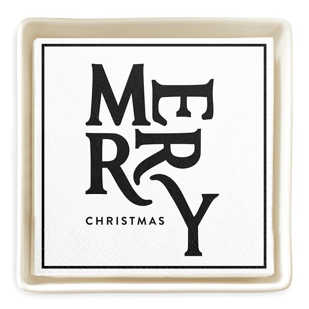 Ceramic Tray + Napkins-Merry Christmas - Image 2