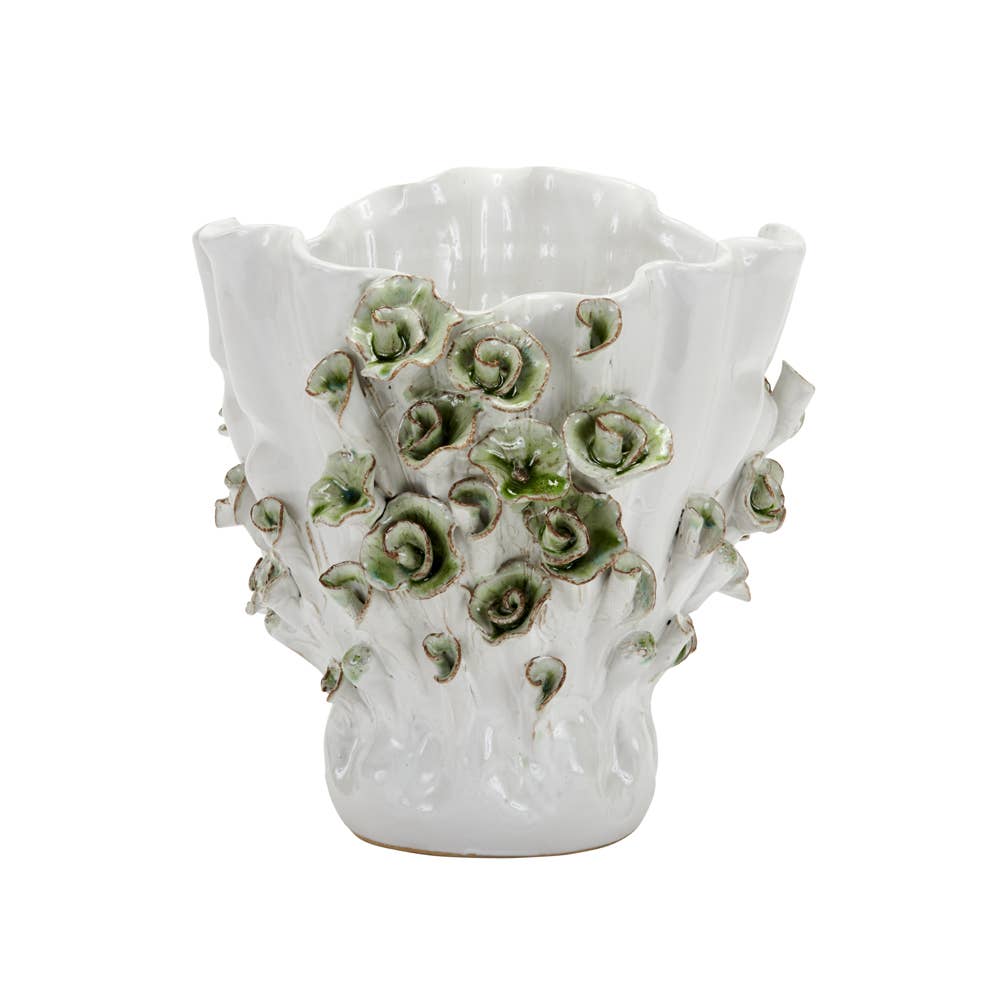 Handmade Ceramic Vase Floral-Inspired Nature Motif