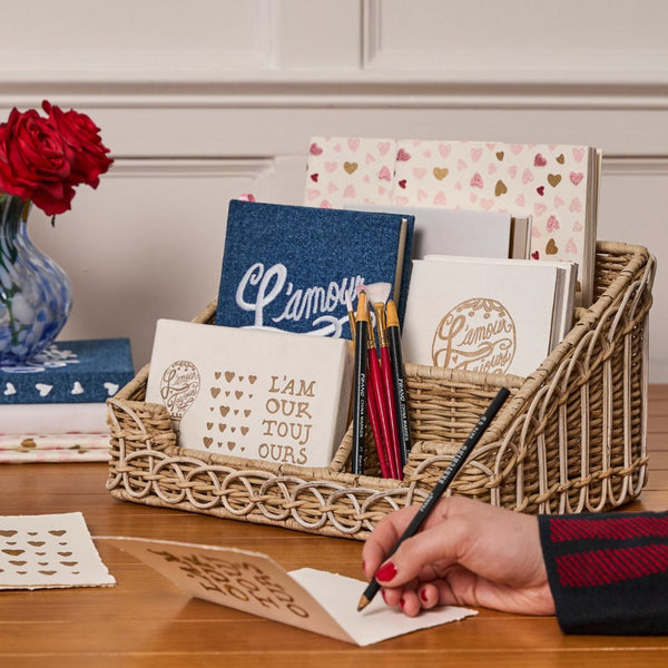 Provence Rattan Stationary Holder - Whitewash - Image 3