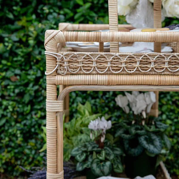 Provence Rattan Whitewash Bar Cart - Image 3