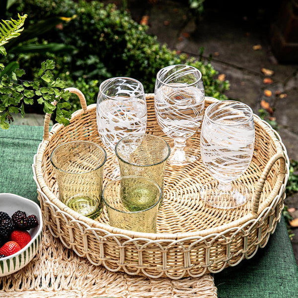 Provence Rattan Whitewash Round Tray - Image 3