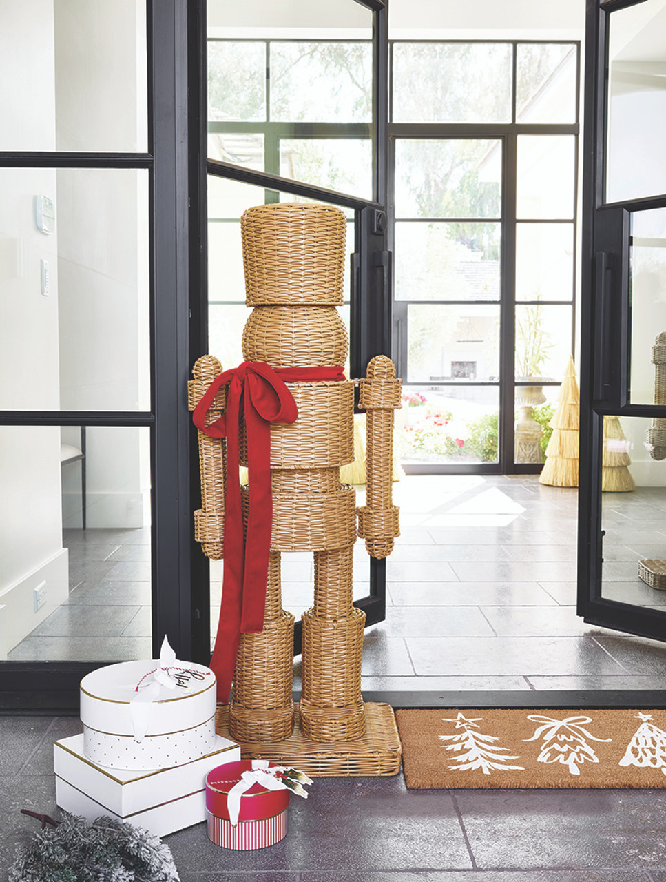 Wicker Nutcracker With Red Bow - Image 2
