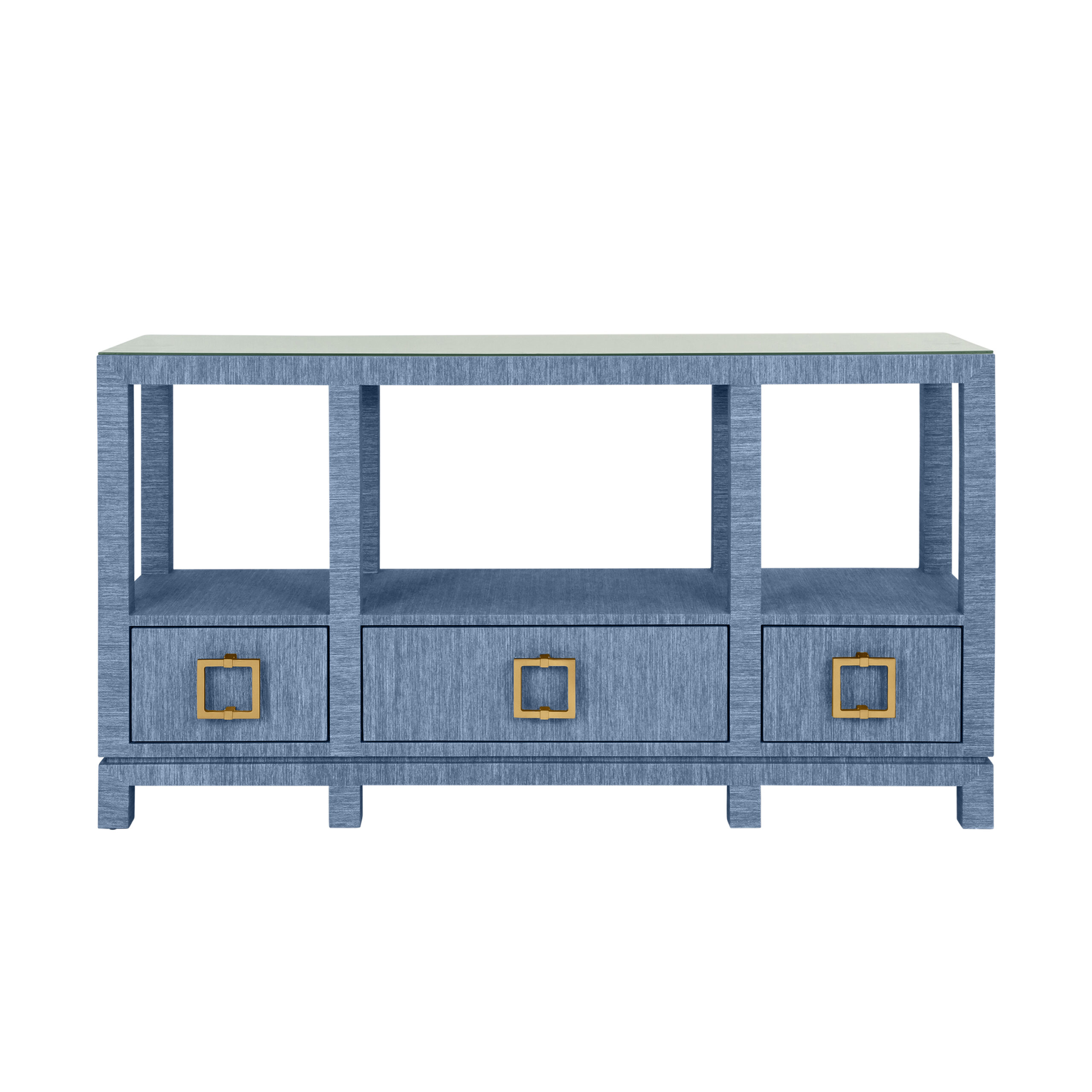 Blue Grasscloth Console