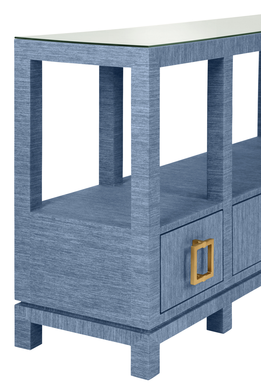Blue Grasscloth Console - Image 5