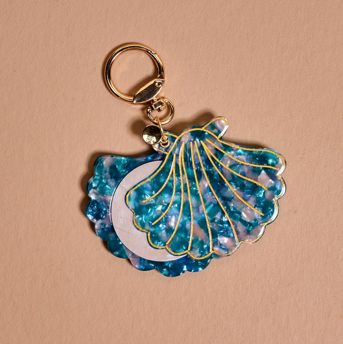 Mini Mirror Bag Charm-Shell