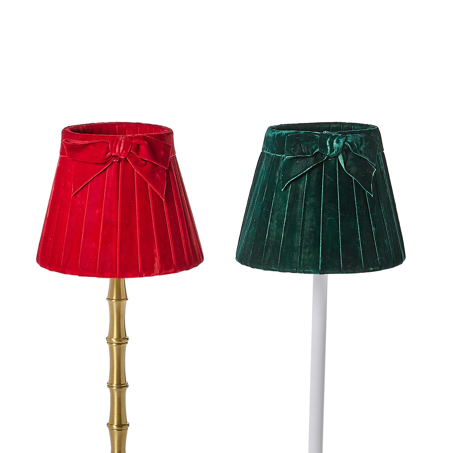 Pleated Bow Velvet Lampshade Cover - Image 2