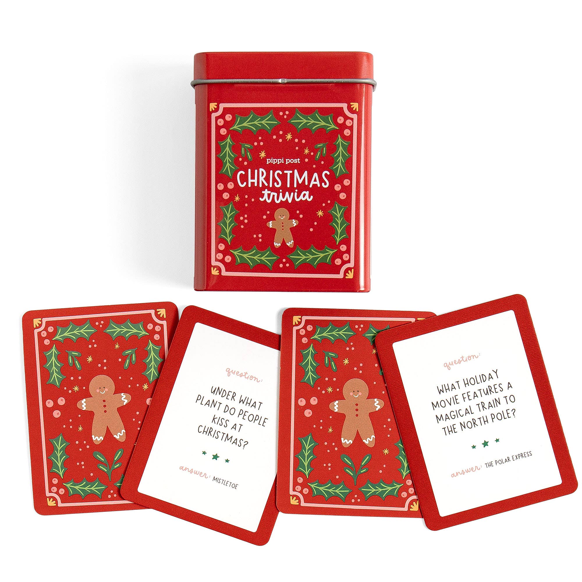 Christmas Trivia Game - Deck of Cards + Storage Tin - Image 2