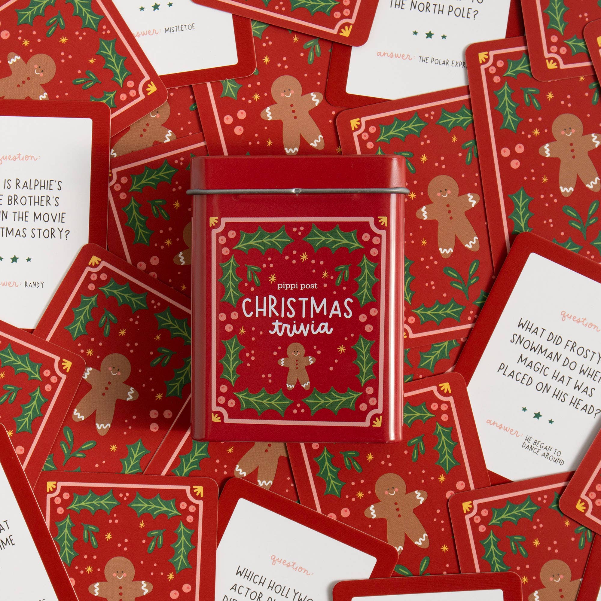 Christmas Trivia Game - Deck of Cards + Storage Tin - Image 3