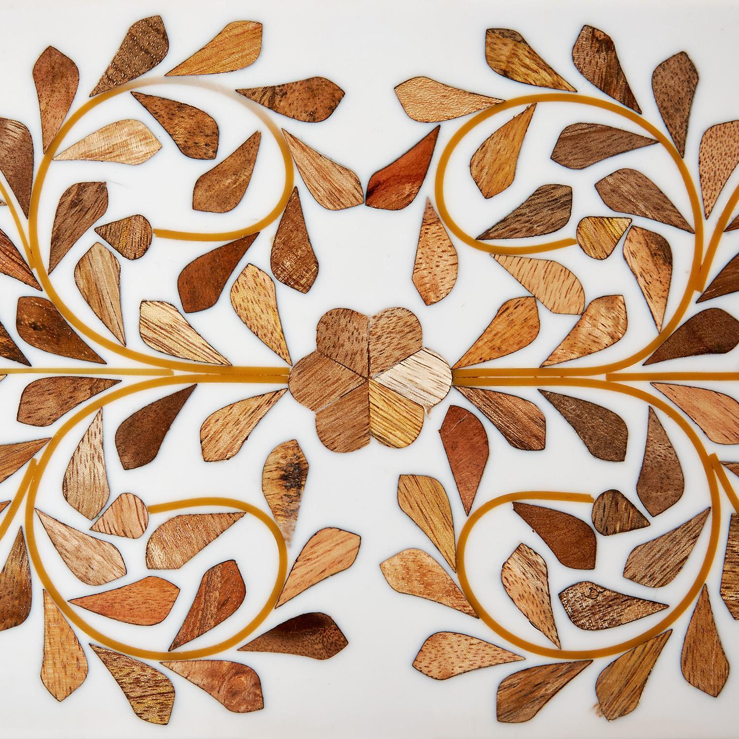 Natural Wood Inlay Covered Box - Image 3