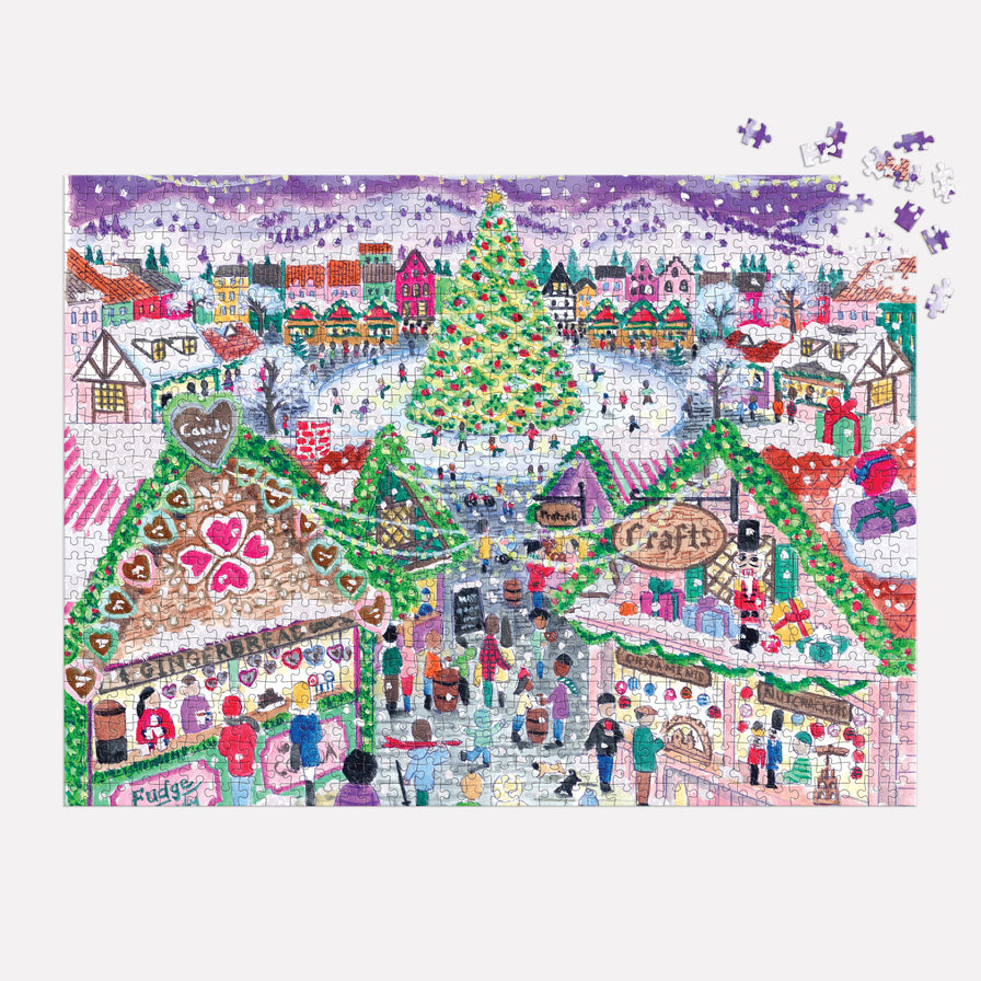Puzzle 1000 Foil Holiday Village Market - Image 2