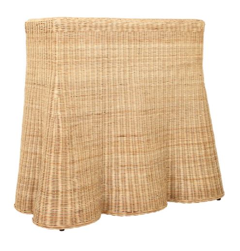 Rattan Scalloped Console Table Natural