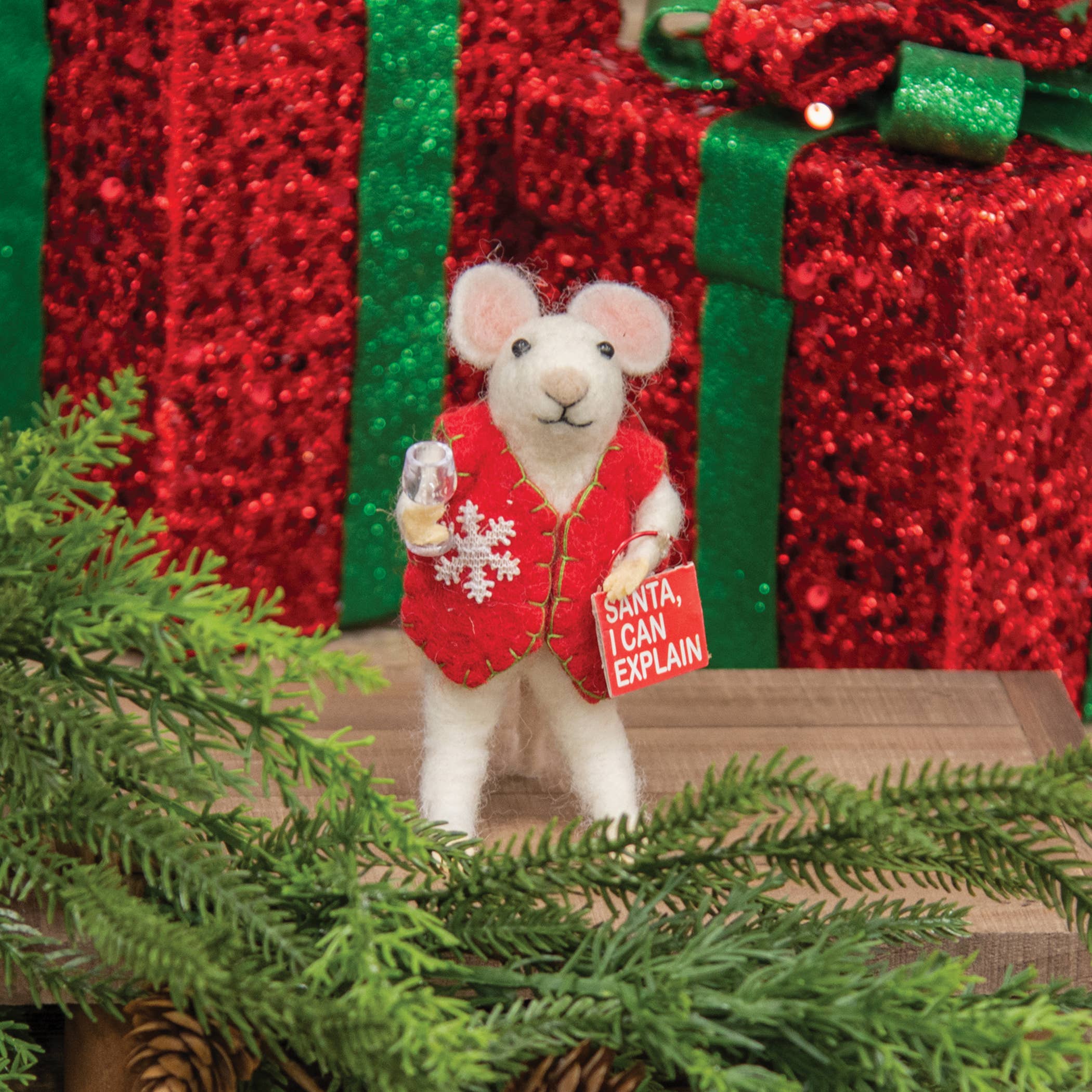 Santa I Can Explain Mouse Ornament - Image 2