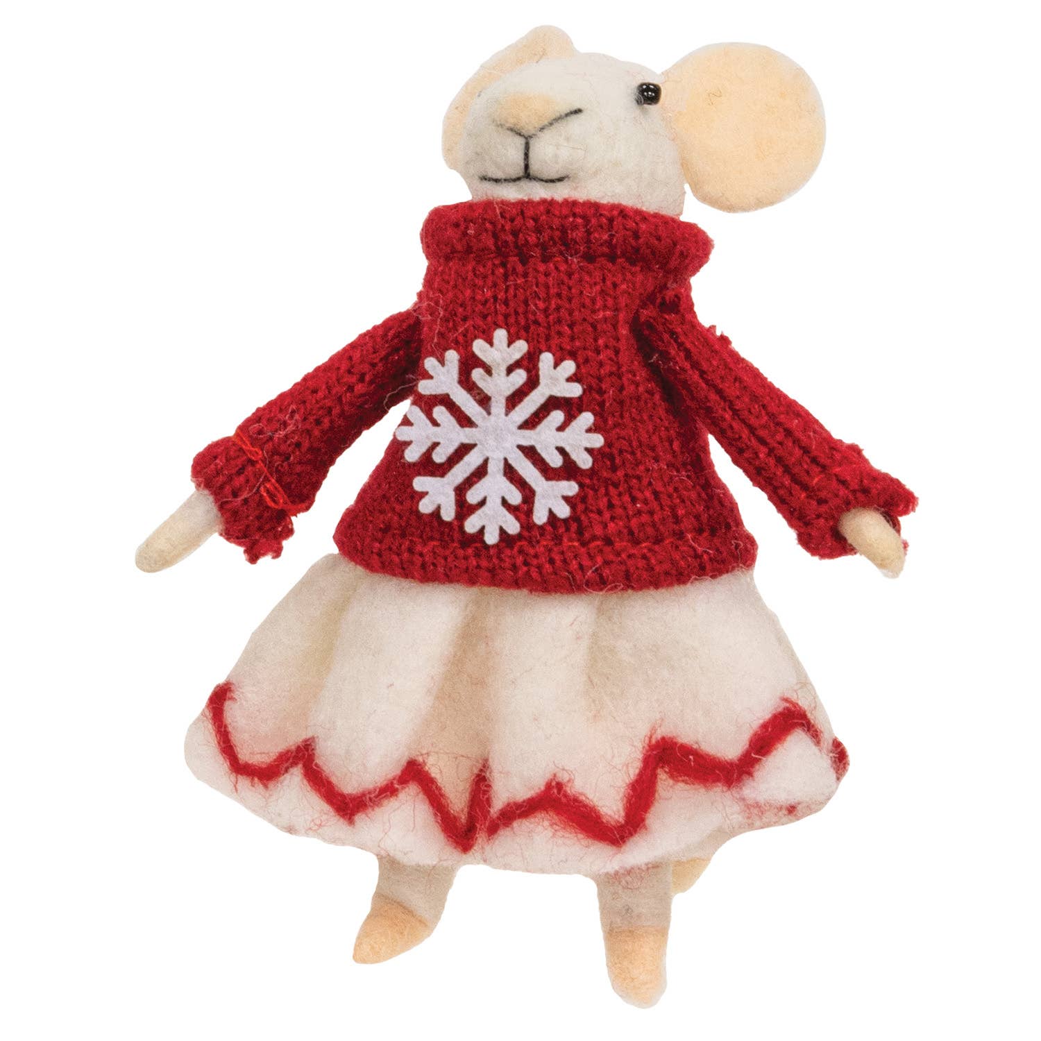 Snowflake Sweater Mouse Ornament