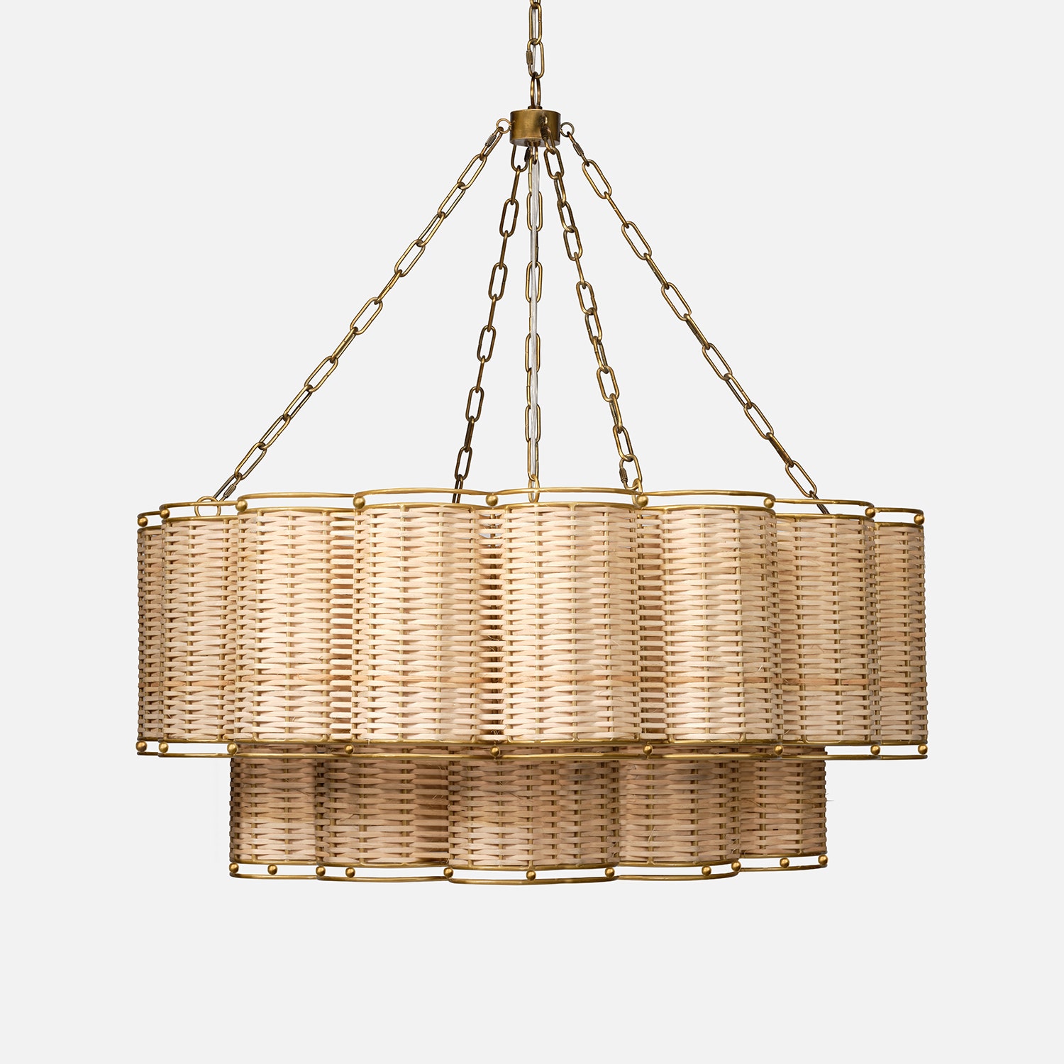 Orinda Chandelier-Brass/Rattan