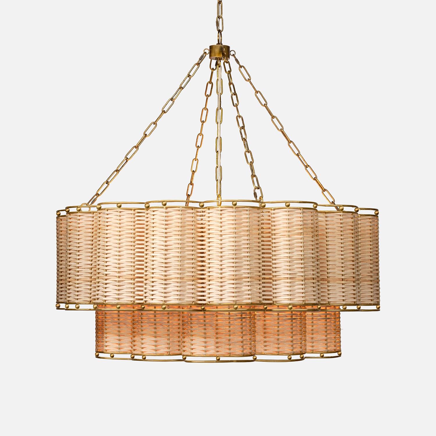 Orinda Chandelier-Brass/Rattan - Image 2