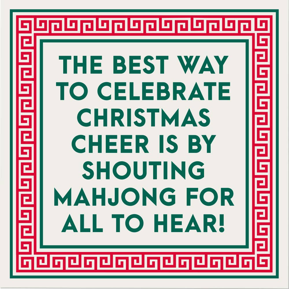 Mahjong Christmas Cheer Cocktail Napkin