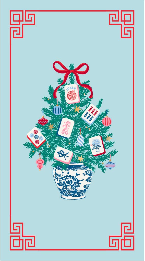 Mahjong Christmas Tree Guest Towel Napkin