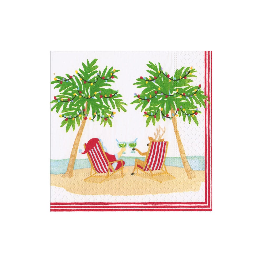 Santa's Vacation Cocktail Napkin