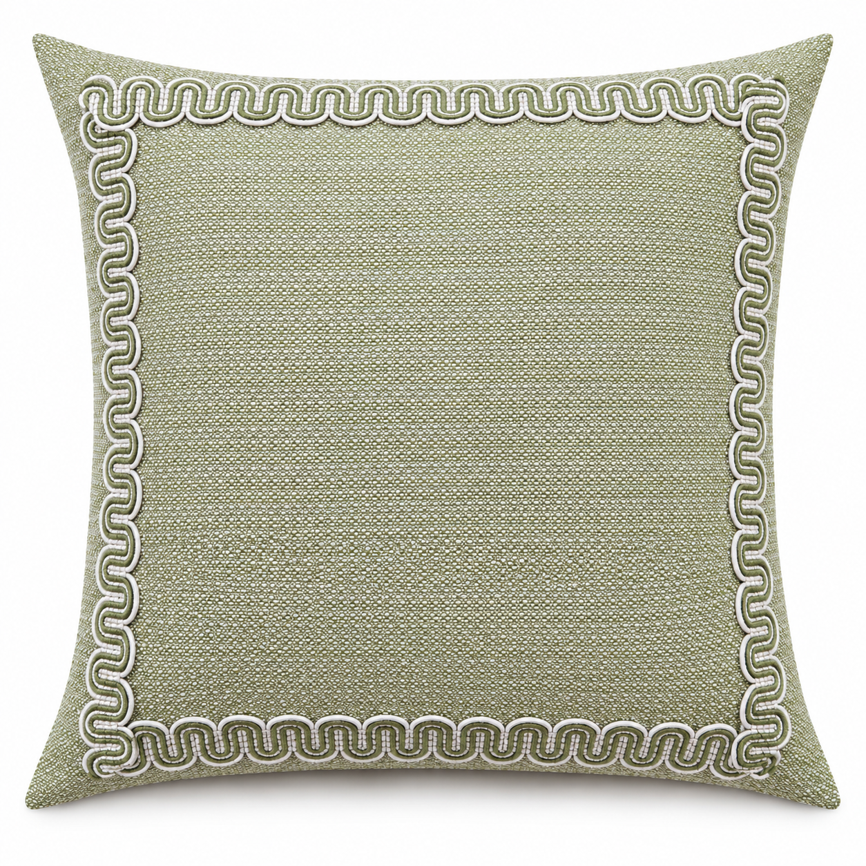 Tahiti Tweed Outdoor Pillow w/ Banding - Palm