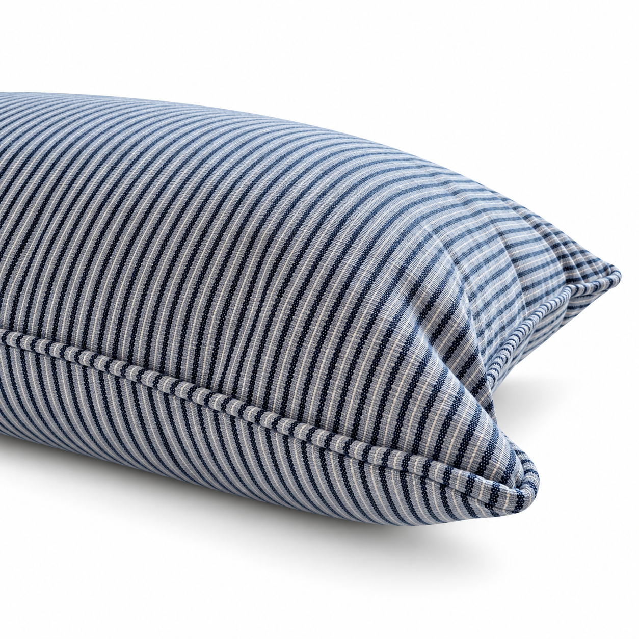 Tisbury Stripe Outdoor Lumbar Pillow - Cornflower - Image 3